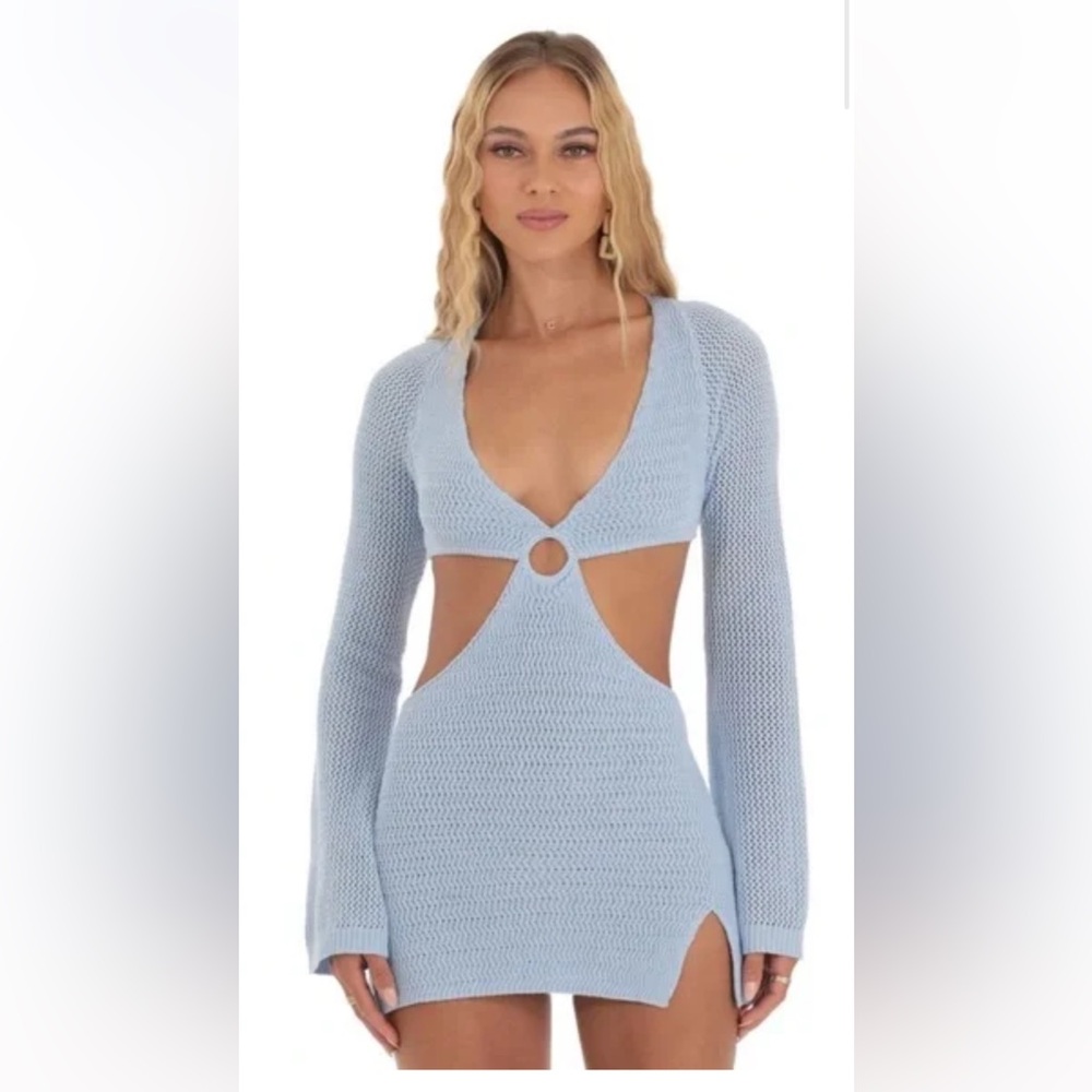 Lucy in The Sky Blue Crochet Dress
